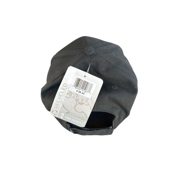 Free Country Black Adjustable Recycled Baseball Cap With Logo Patch - Picture 4 of 6